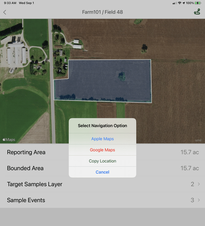 Directions to Field Image