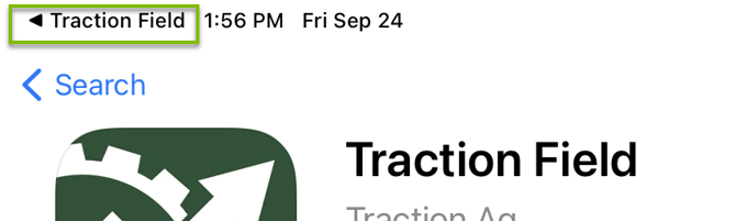 Return to Traction Field from app store