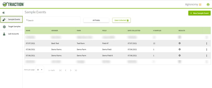 Sample Events screen-1